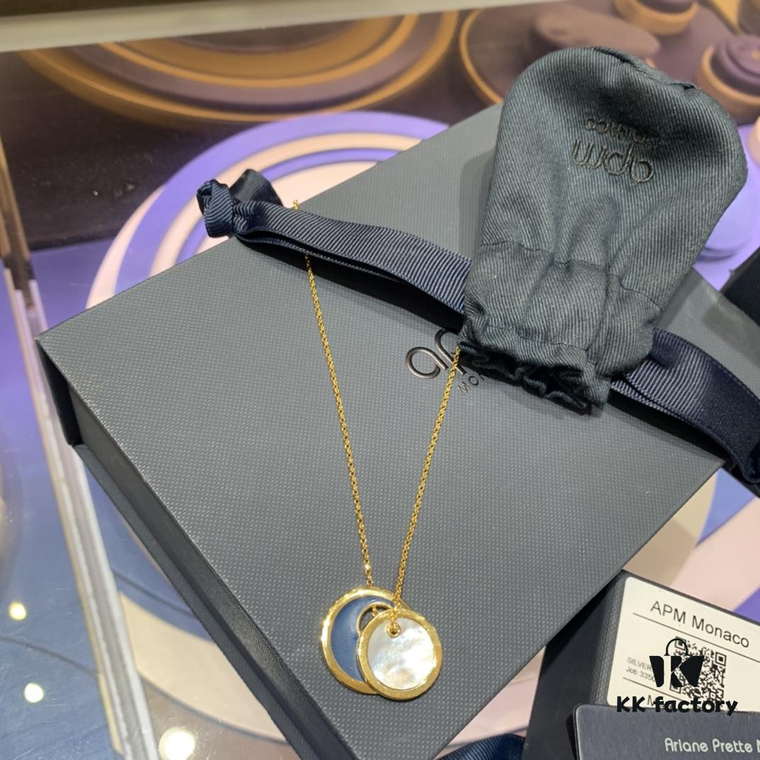 692fe92e99f2d84055c8c8dc A Family Monaco Celebrity-Style Enamel Mother-of-Pearl Necklace for Women, Fully Set with Crystal Diamonds, Adjustable Personalized Versatile Chain, Sweater Chain