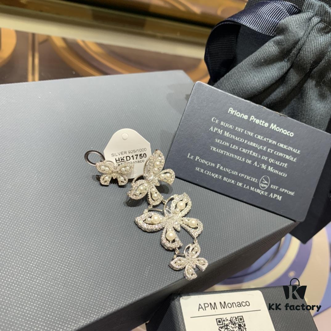 A Family Monaco Asymmetrical Bow Pearl Earrings, Extremely Flattering, Elegant and Slimming
