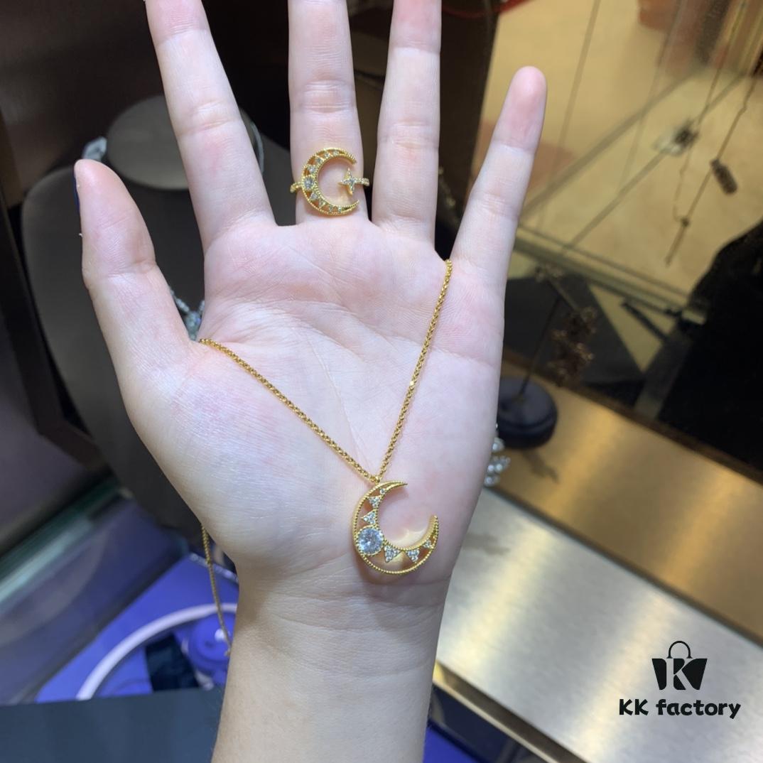 692fe93599f2d84055c8c8ea New Arrival A Monaco Dreamy Crescent Moon Hollow-out Necklace, Stud Earrings, and Ring 2020 Fashion Trend