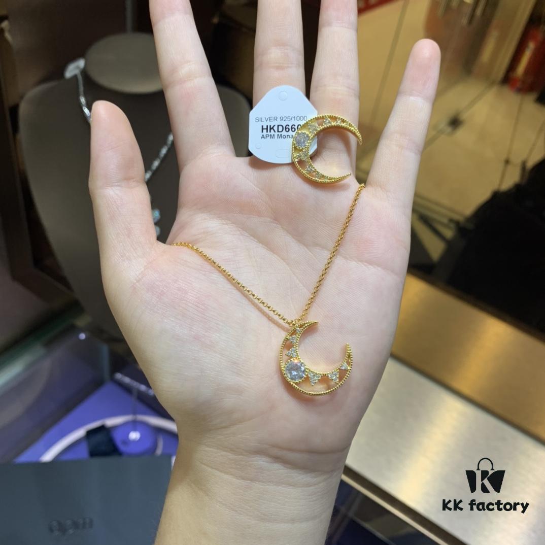 692fe93699f2d84055c8c8ec New Arrival A Monaco Dreamy Crescent Moon Hollow-out Necklace, Stud Earrings, and Ring 2020 Fashion Trend