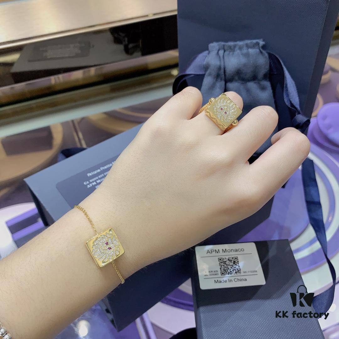 692fe94699f2d84055c8c90a A Monaco New Arrival Guardian Leo Square Luxury Ring Bracelet for Women - Unique Zodiac Lion Signet Ring