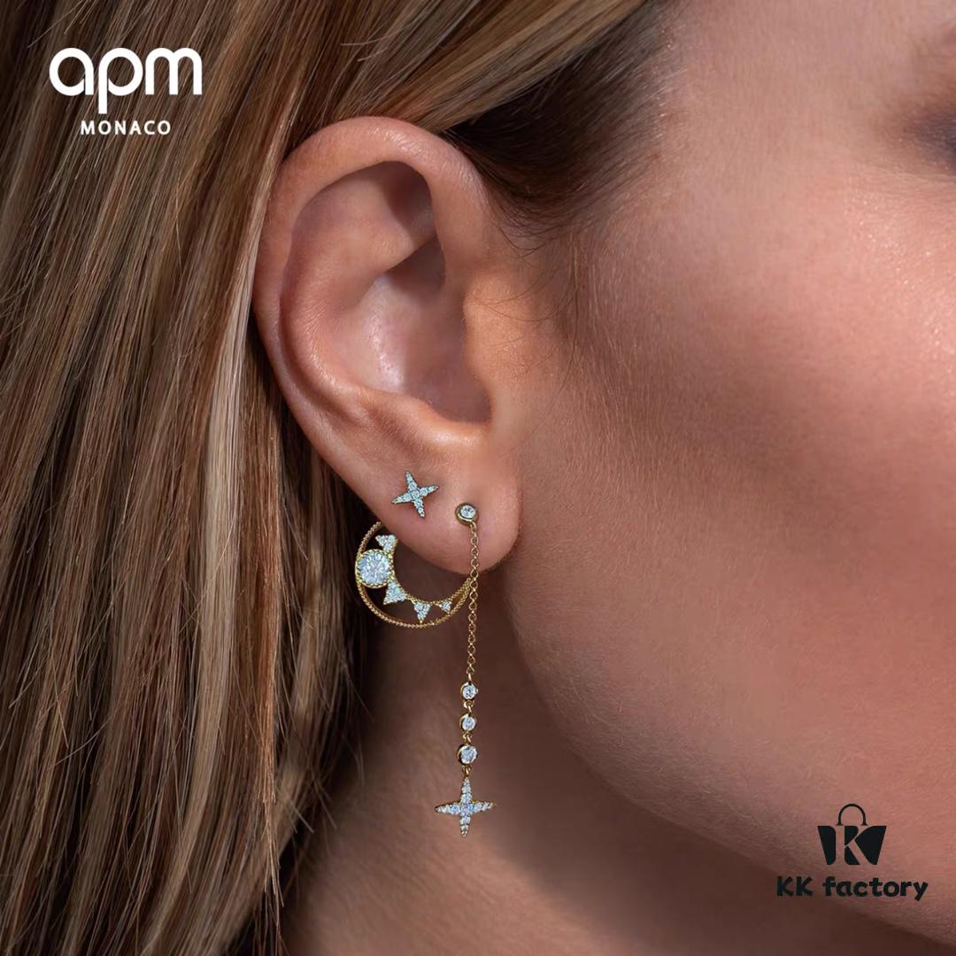 692fe95399f2d84055c8c928 New Arrival A's Monaco Asymmetric Moon and Star Earrings, Dreamy Sweet Fairy-like Fashion Ear Drops