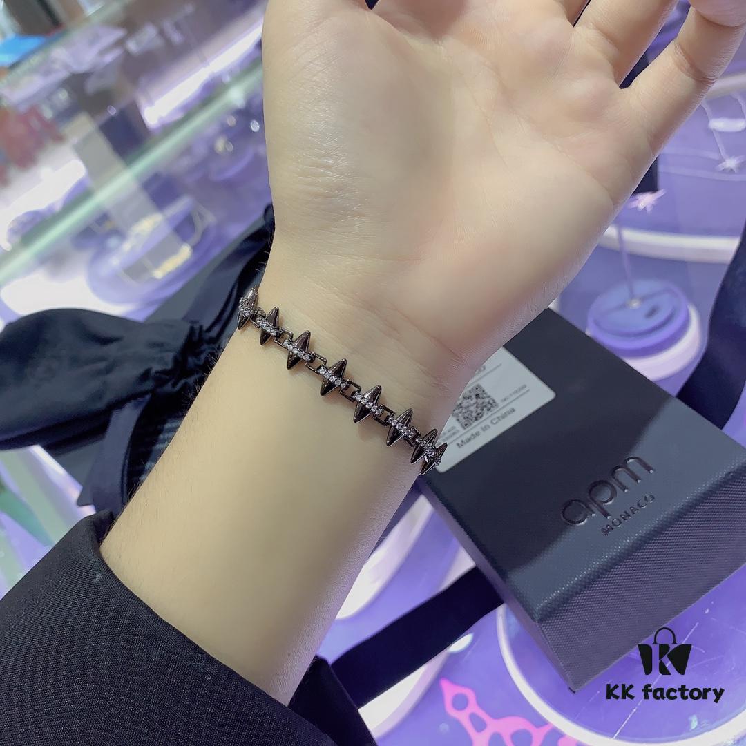 New Arrival A Monaco Rock-style Stud Bracelet for Women, Minimalist Jewelry Couple's Gift for Girlfriend