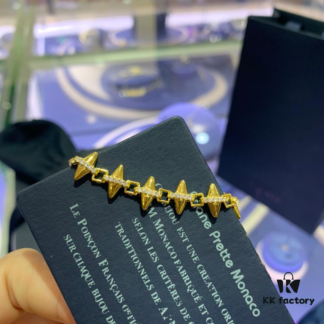 New Arrival A Monaco Rock-style Stud Bracelet for Women, Minimalist Jewelry Couple's Gift for Girlfriend