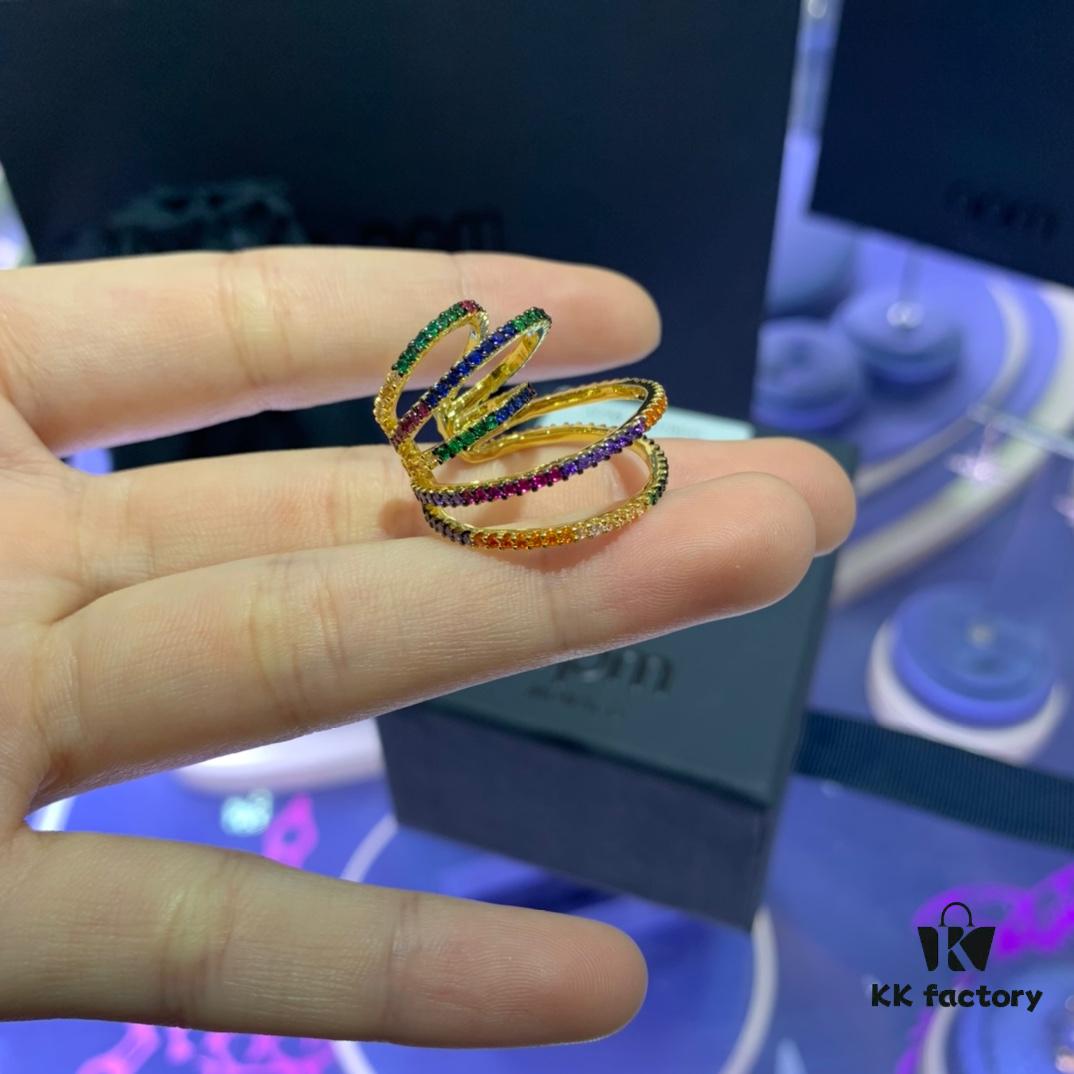 New Arrival 💕 A's Monaco Single Colorful Multi-loop Rainbow Ear Cuff for Women, Fashion No-Pierced Earrings, Valentine's Day Gift