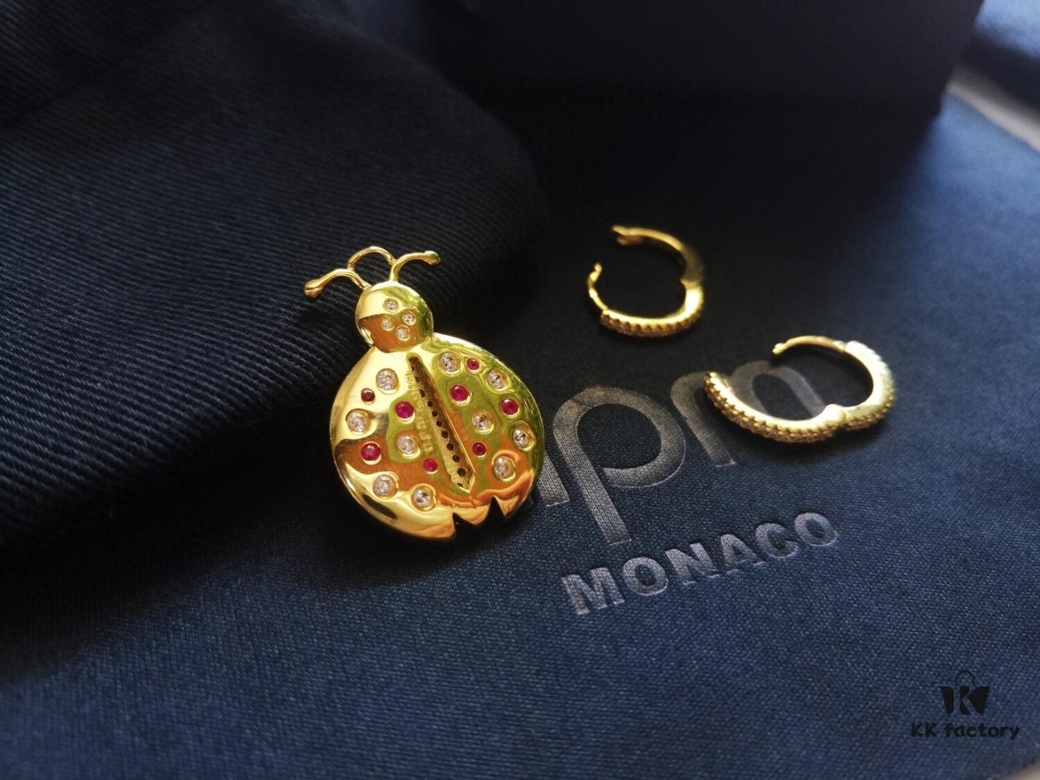 692fe98999f2d84055c8c9a0 A-Home Monaco Golden Asymmetric Ladybug Earrings for Women, Elegant French-style Jewelry, Stylish and Unique Drop Earrings