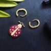 692fe98b99f2d84055c8c9a2 A-Home Monaco Golden Asymmetric Ladybug Earrings for Women, Elegant French-style Jewelry, Stylish and Unique Drop Earrings