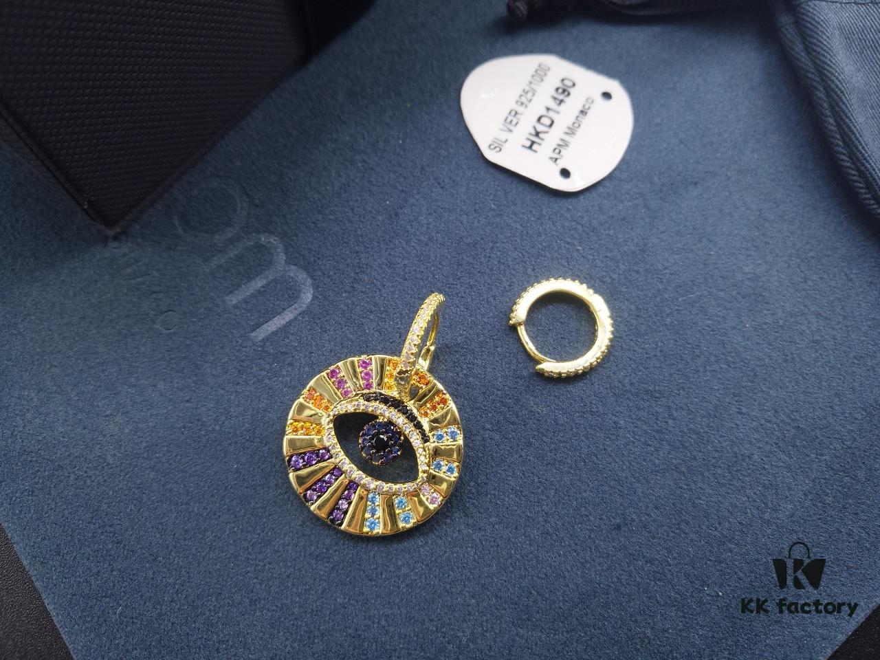 692fe98b99f2d84055c8c9a5 A Monaco Asymmetrical Colorful Gold Lucky Eye Earrings, French Minimalist Luxury Jewelry