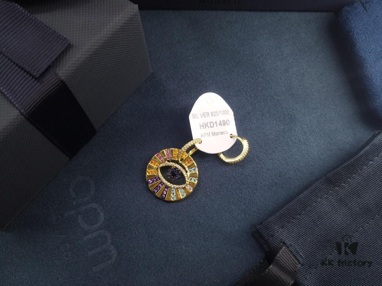 692fe99199f2d84055c8c9af A Monaco Asymmetrical Colorful Gold Lucky Eye Earrings, French Minimalist Luxury Jewelry