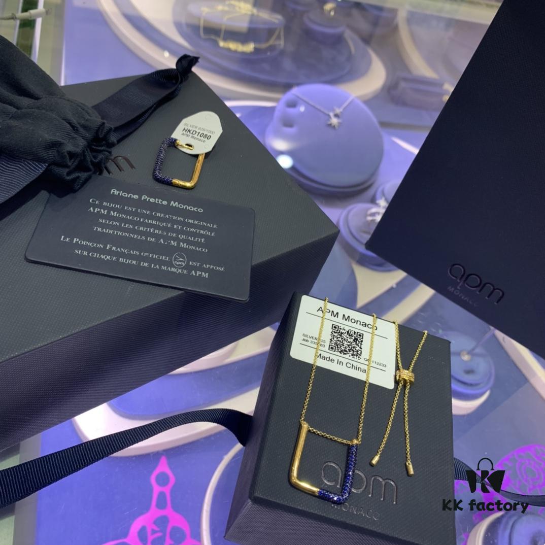 692fe99399f2d84055c8c9b4 March New Arrival 💕 A Family Monaco Teal Blue Square Geometric Necklace and Single Earring for Women, Elegant Collarbone Pendant, Gift for Girlfriend