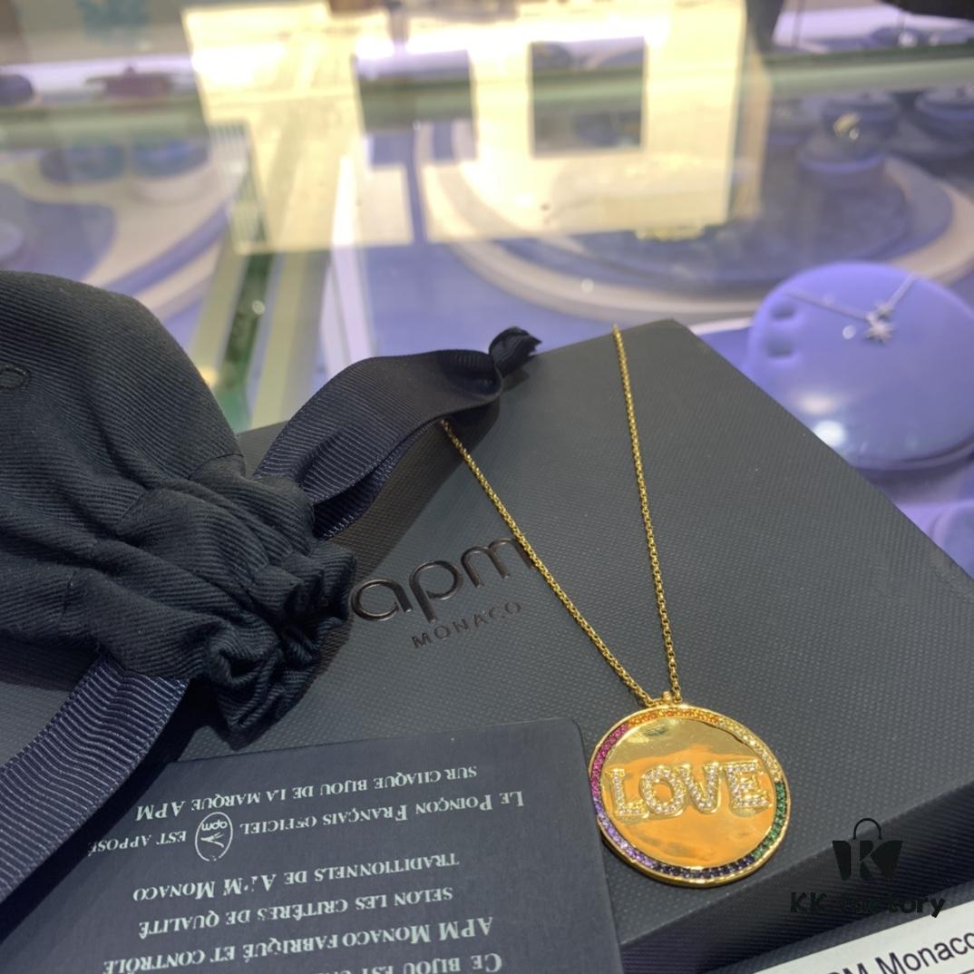 692fe99b99f2d84055c8c9c1 A Monaco Rainbow Letter Necklace for Women, Custom Couple Pendant Collar Gift for Girlfriend, European and American Style