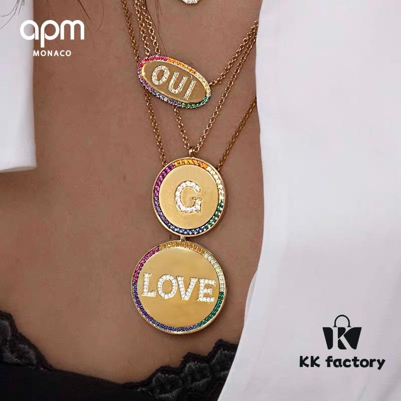 692fe99c99f2d84055c8c9c4 A Monaco Rainbow Letter Necklace for Women, Custom Couple Pendant Collar Gift for Girlfriend, European and American Style