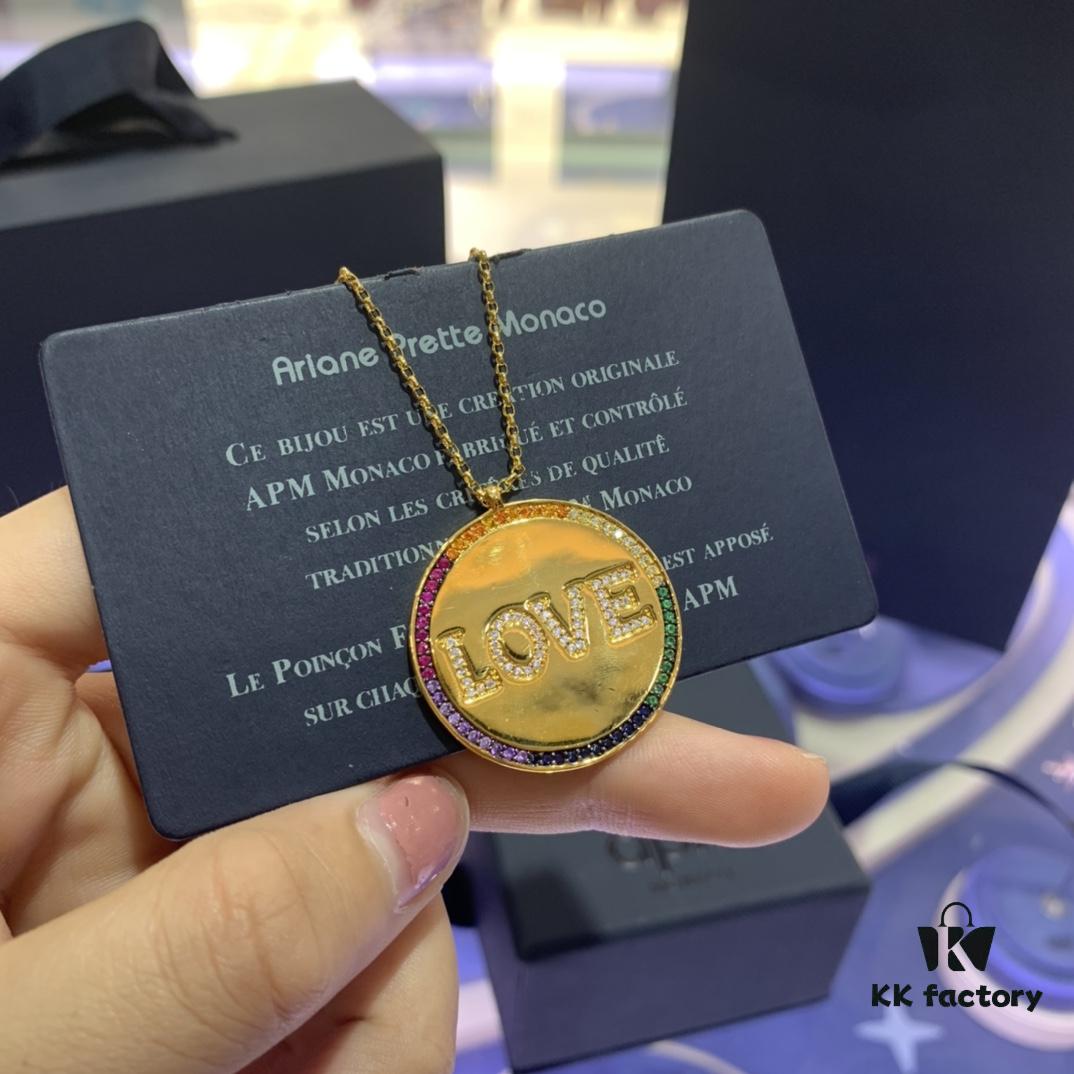 692fe99e99f2d84055c8c9c5 A Monaco Rainbow Letter Necklace for Women, Custom Couple Pendant Collar Gift for Girlfriend, European and American Style