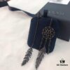 692fe9aa99f2d84055c8c9d6 APM Monaco Asymmetrical Dreamcatcher Earrings for Women, Cool Black Tribal Design Hollow Feather Earrings