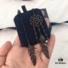 692fe9ad99f2d84055c8c9da APM Monaco Asymmetrical Dreamcatcher Earrings for Women, Cool Black Tribal Design Hollow Feather Earrings