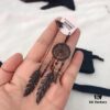 692fe9ae99f2d84055c8c9dc APM Monaco Asymmetrical Dreamcatcher Earrings for Women, Cool Black Tribal Design Hollow Feather Earrings