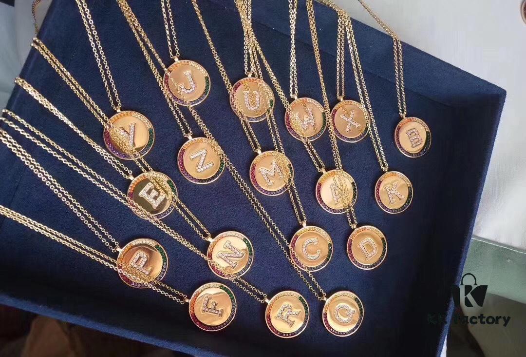 692fe9bb99f2d84055c8c9f2 APM Monaco 💕💕🌈🌈 Rainbow Necklace with Custom Letter Engraving, Fairy-Like Pendant, Essential Summer Collarbone Chain for Couples
