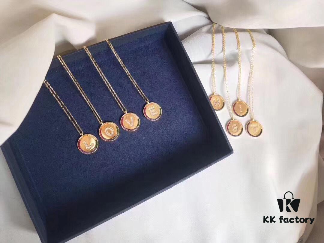 692fe9bd99f2d84055c8c9f5 APM Monaco 💕💕🌈🌈 Rainbow Necklace with Custom Letter Engraving, Fairy-Like Pendant, Essential Summer Collarbone Chain for Couples