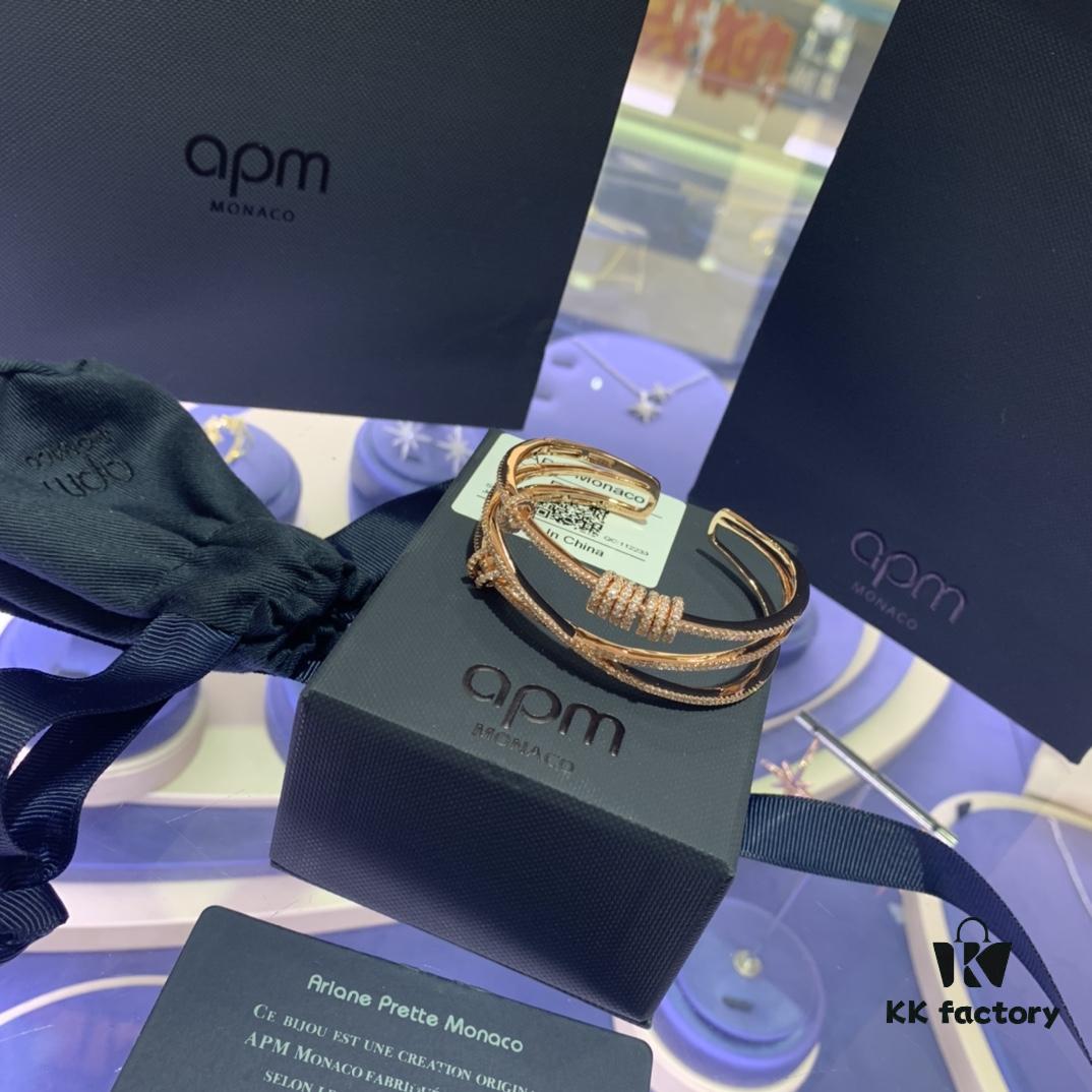 A Monoco Rose Gold Triple Ring Bracelet