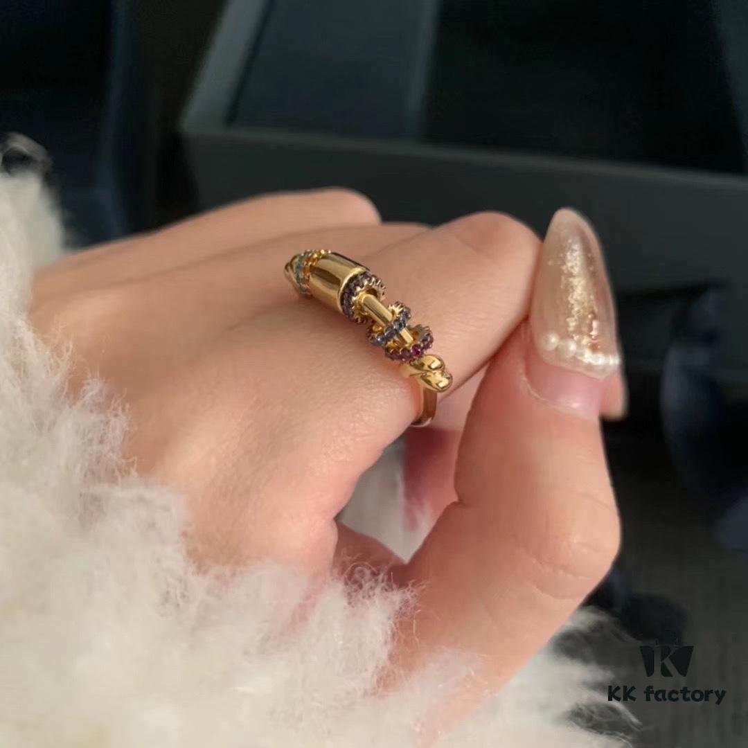APM Monaco Good Fortune Ring for Women, Rose Gold New Design with Moving Element, Friendship Ring