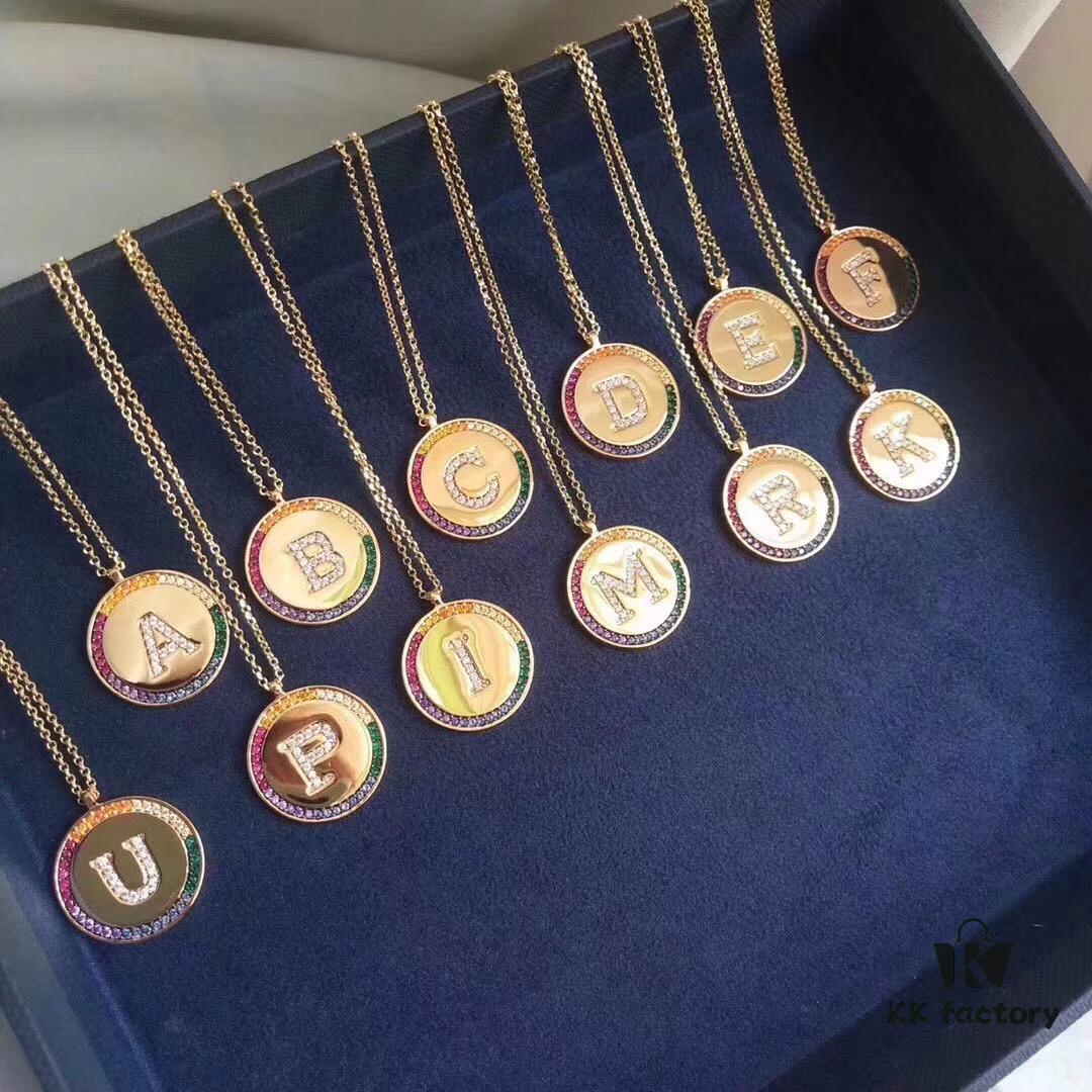 692fe9e299f2d84055c8ca28 APM Monaco 💕💕🌈🌈 Rainbow Necklace with Custom Letter Engraving, Fairy-Like Pendant, Essential Summer Collarbone Chain for Couples