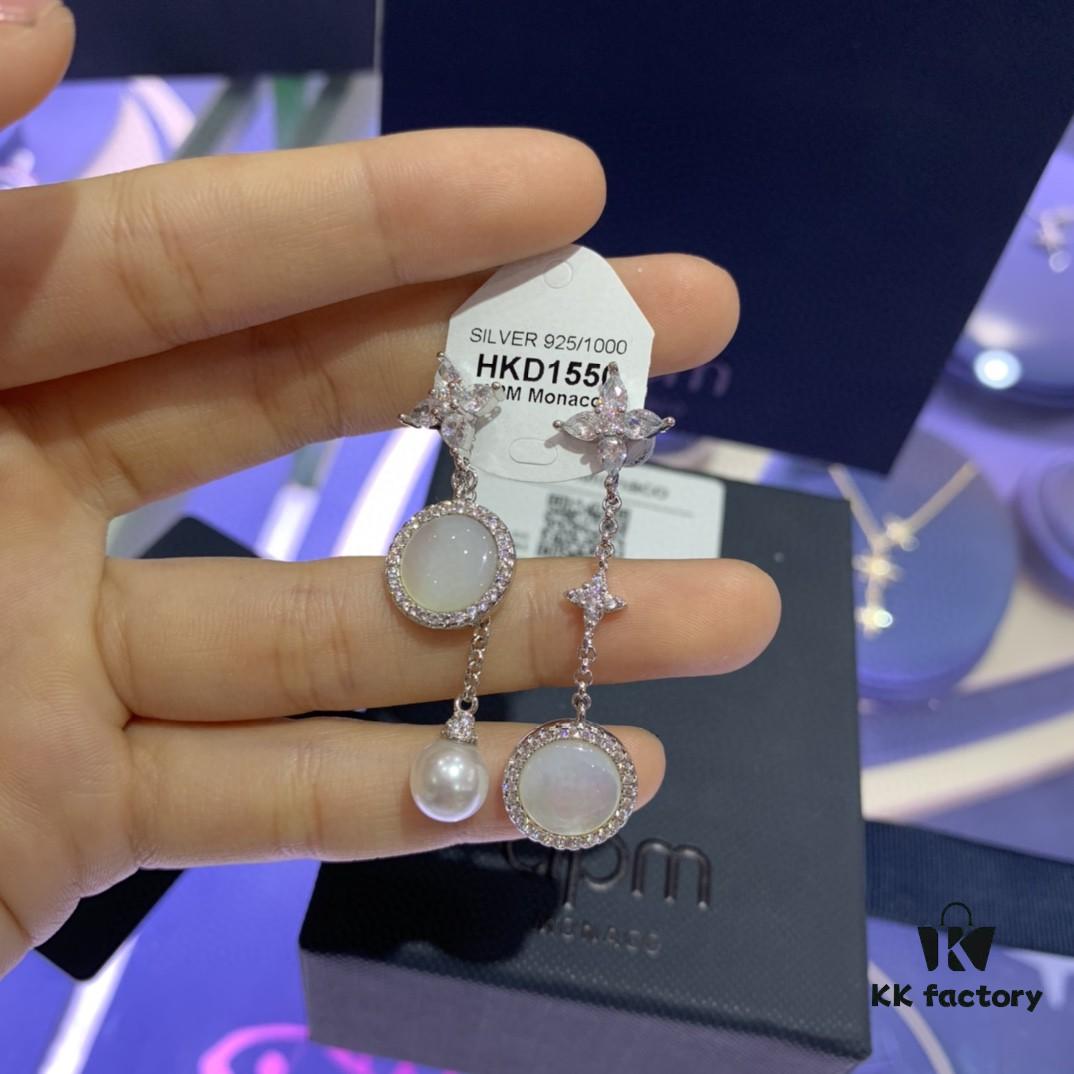 A Family Monaco White Mother-of-Pearl Drop Earrings