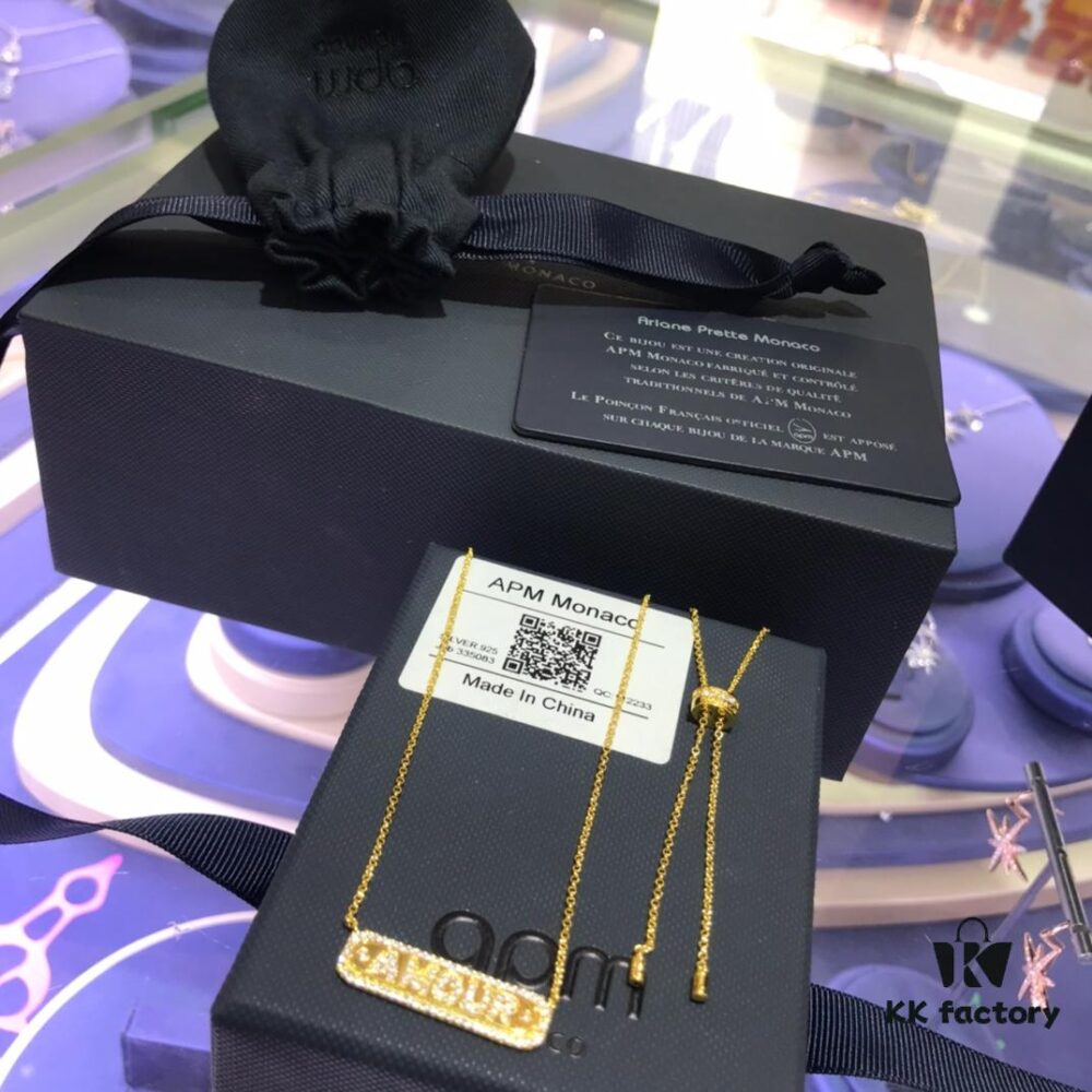 692fe9fb99f2d84055c8ca52 A Family Monaco AMOUR Love Confession Couple Letter Necklace, Silver Collar Pendant Gift for Girlfriend