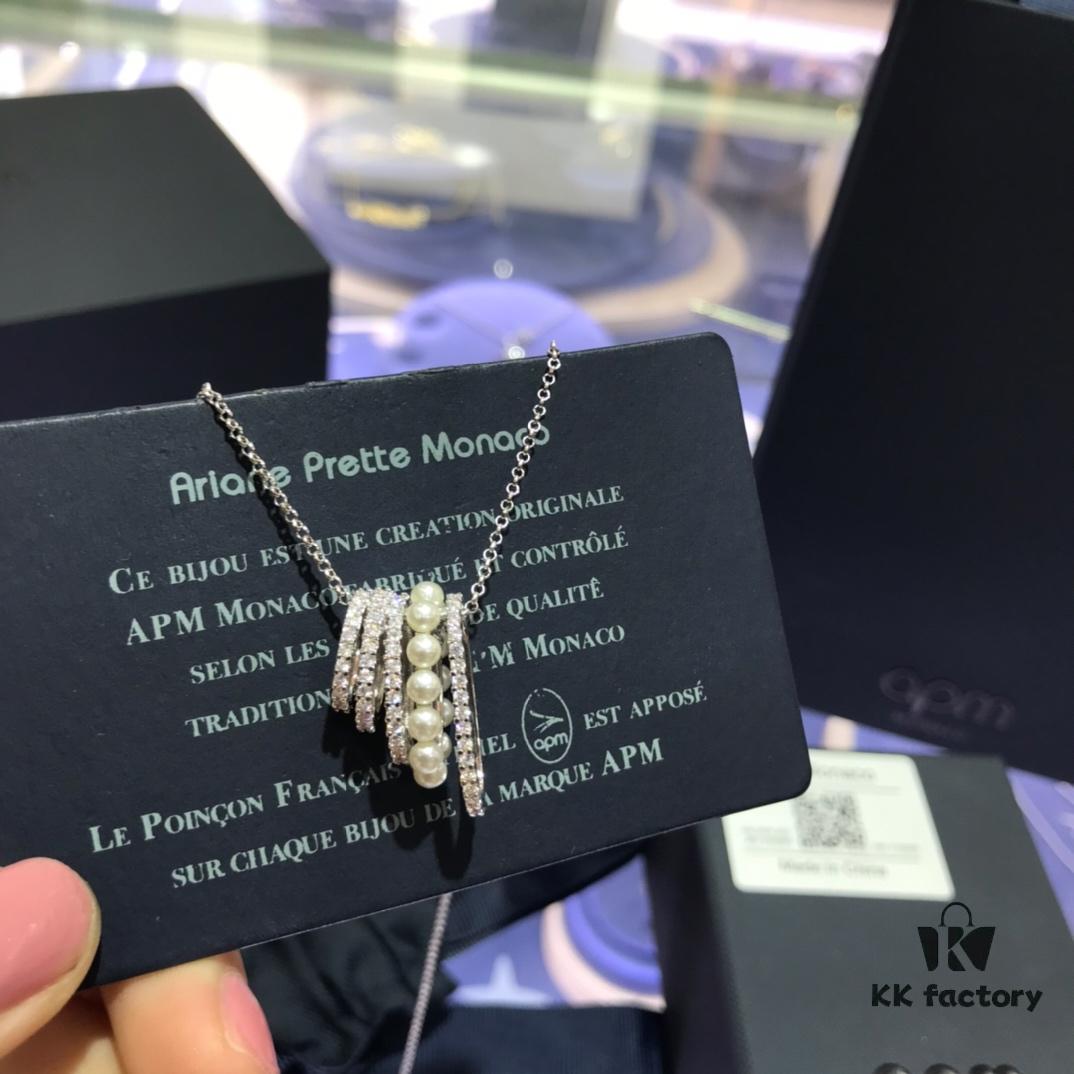 A Brand Monaco Multi-layer Decorative Pearl Waist Necklace for Women, Elegant Fashion Choker Silver Neck Chain