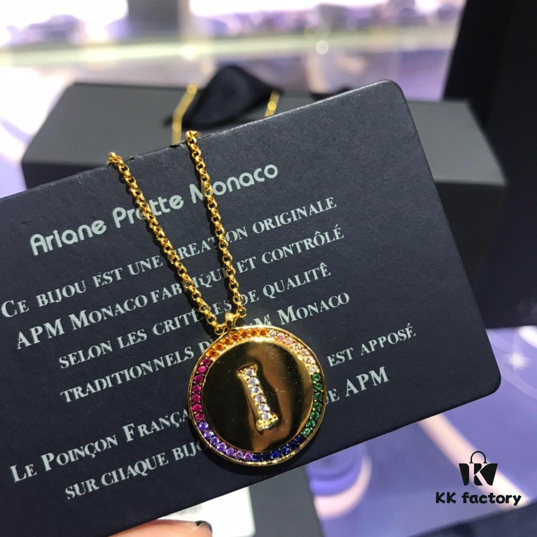692fea0799f2d84055c8ca66 A Brand Monaco Rainbow Letter Necklace for Women, Custom Couple Pendant Collar Gift for Girlfriend, European and American Style