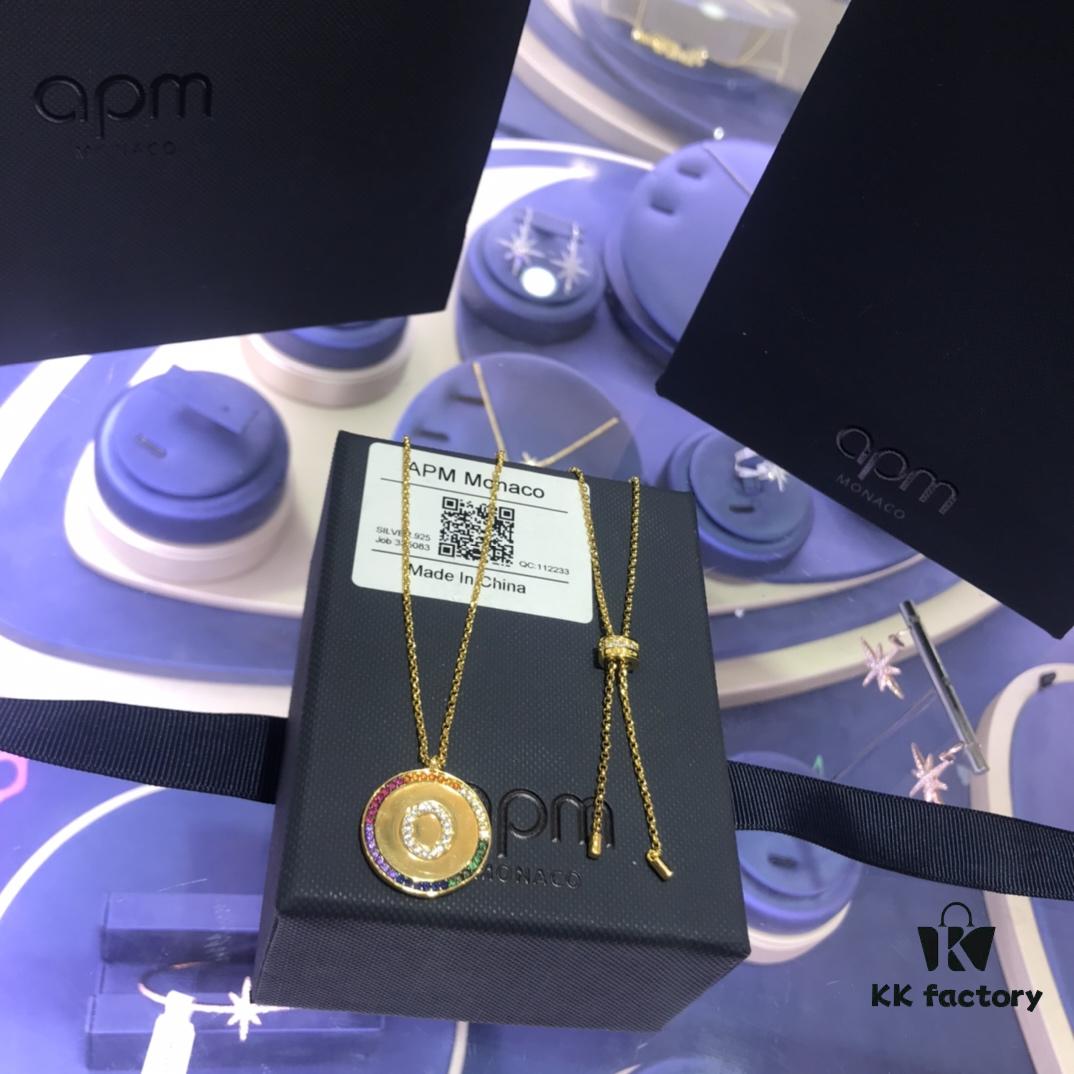 A Family Monaco Rainbow Letter Necklace for Women, Custom Couple Pendant Collar Gift for Girlfriend, European and American Style Pendant