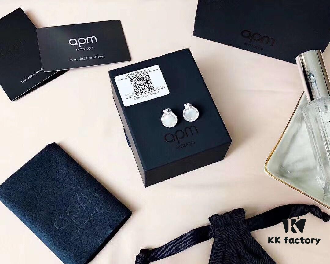 692fea2a99f2d84055c8ca9e APM Monaco Silver Crystal-Encrusted Mother-of-Pearl Earrings for Women, Delicate Petal Design, Elegant White Mother-of-Pearl Studs That Make You Radiant from Every Angle