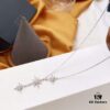 692fea3a99f2d84055c8cab7 APM Monaco Minimalist Three Shooting Stars Necklace for Women, Six-Pointed Star Collar Chain, Silver Pendant for Sweaters, Elegant Party Jewelry