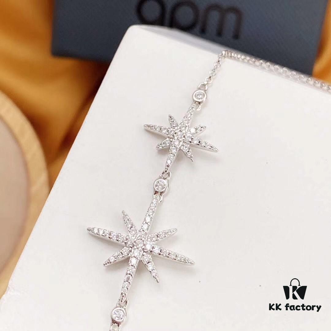 692fea3d99f2d84055c8cabe APM Monaco Double Shooting Star Silver Bracelet for Women, Six-Pointed Star Elegant Jewelry, Minimalist Luxury Gift for New Year