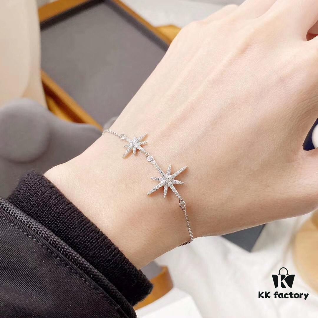 692fea3e99f2d84055c8cac1 APM Monaco Double Shooting Star Silver Bracelet for Women, Six-Pointed Star Elegant Jewelry, Minimalist Luxury Gift for New Year