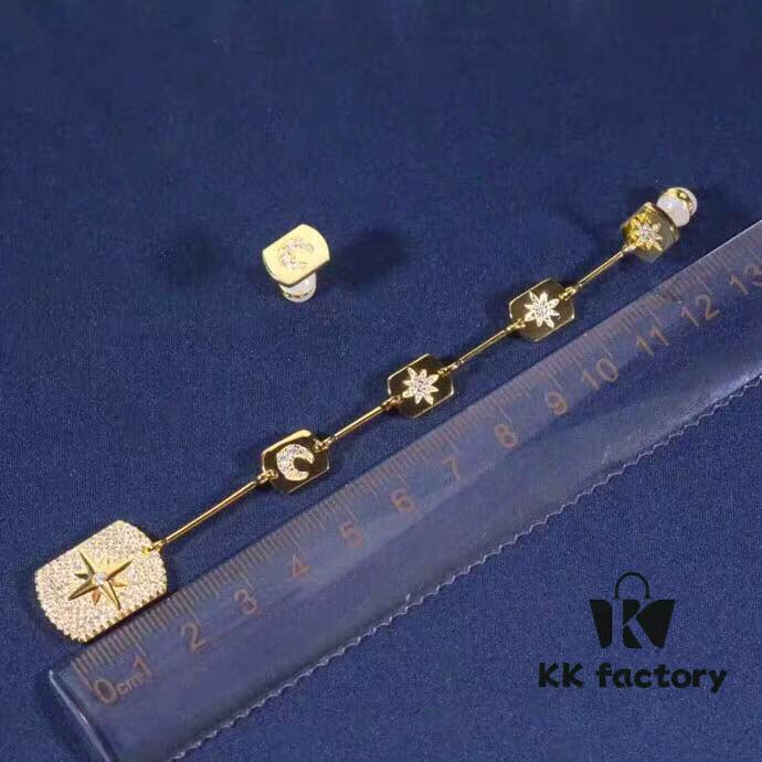 692fea5999f2d84055c8caf6 October New Arrival 🌟 A's Monaco Star and Moon Long Asymmetrical Earrings, Geometric Design Silver Plate Gold-Tone Elegant Trendy Ear Jewelry
