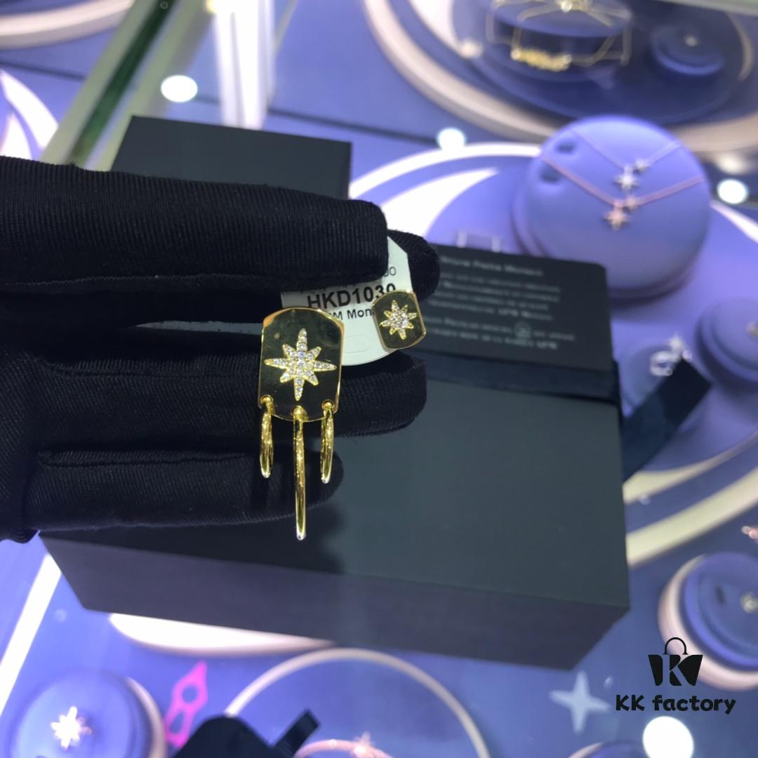 October New Arrival 🌟 A Brand MONACO Asymmetric Multi-Ring Earrings, Square Plate Design, Stylish Lightweight Luxury Vintage Look