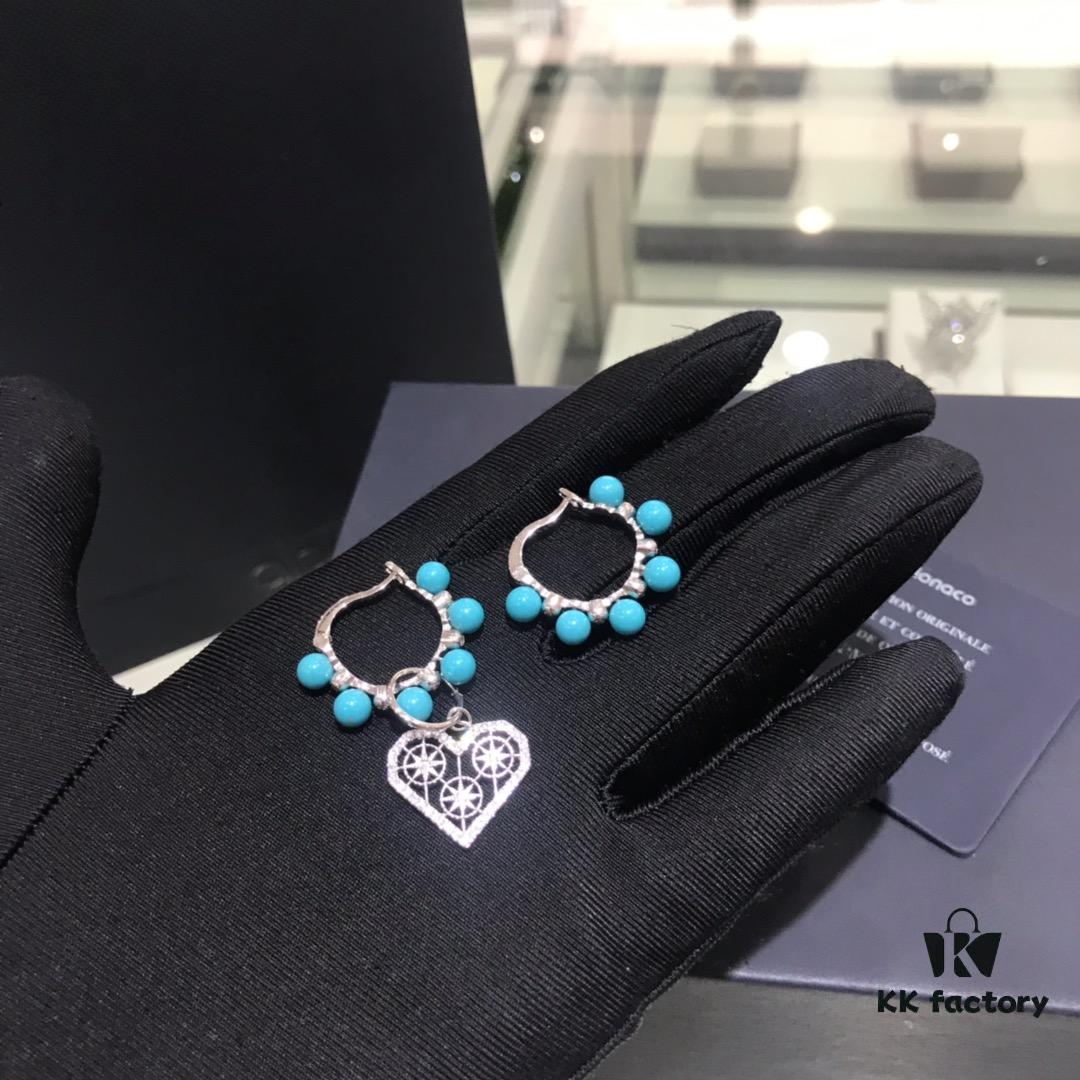 692fea6999f2d84055c8cb14 A Home Monaco Turquoise Bead Heart Valentine Asymmetrical Earrings for Women Fashion Jewelry