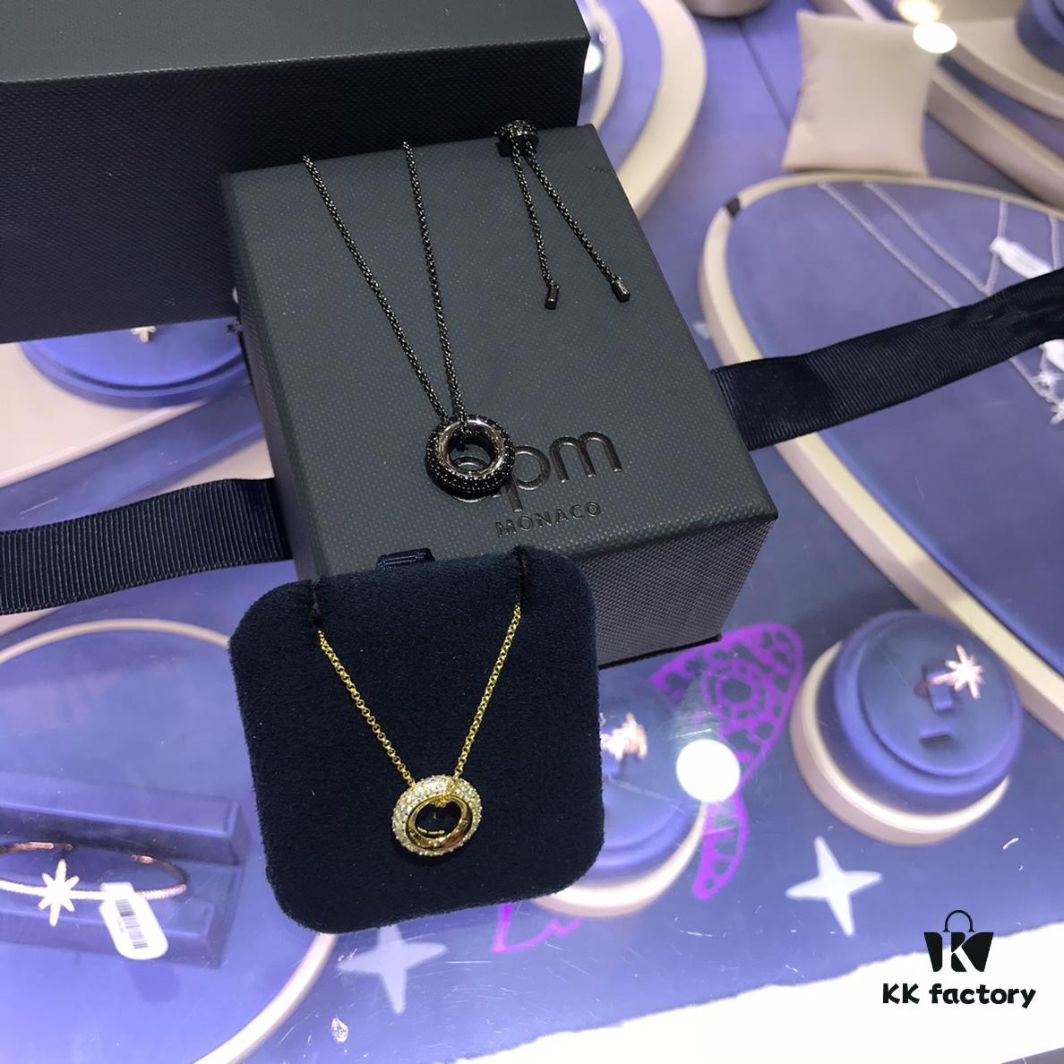 Valentine's Day Recommendation 💕💕 A Monaco Circular Pendant Necklace with Crystal Diamonds, Stylish Collarbone Chain, Sweater Chain