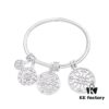 APM Monaco Tree of Life Silver Totem Healing Style Moroccan Bracelet with Round Disc
