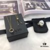 692feab899f2d84055c8cb8f APM Monaco Sliding Hoop Necklace and Stud Earrings