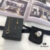 692feaba99f2d84055c8cb92 APM Monaco Sliding Hoop Necklace and Stud Earrings