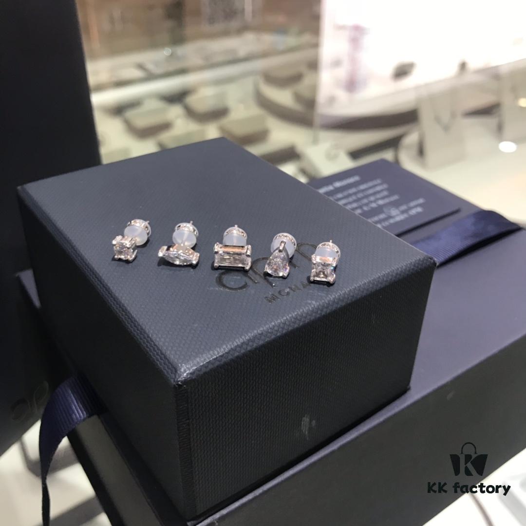 692feac799f2d84055c8cba9 A Brand Monaco 925 Silver Post Drop Diamond-Inlaid Mixed Mini Stud Earrings for Women, Simple and Versatile Minimalist Jewelry