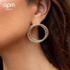 A Family Monaco Interlocking Circle Necklace and Earrings, Elegant Golden Yellow Pendant Set