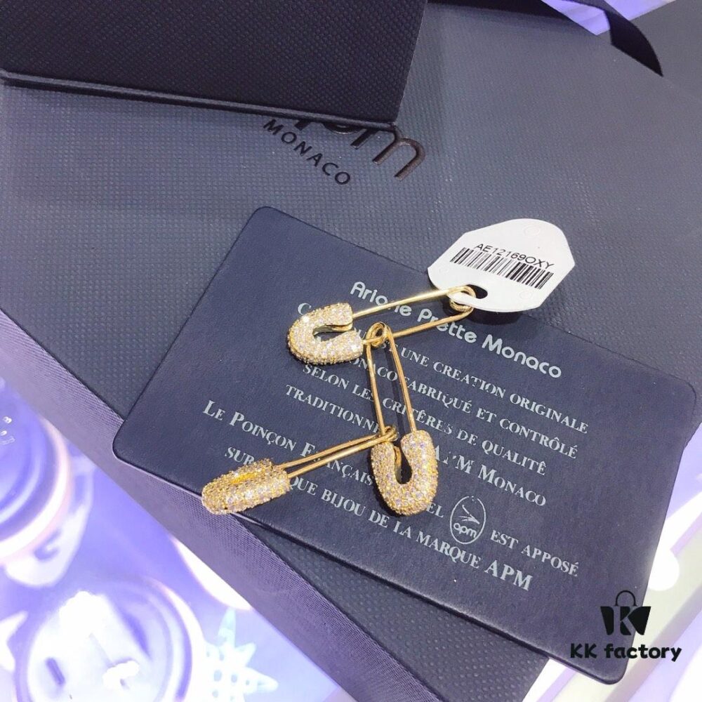 692feb0099f2d84055c8cc01 A's Monaco Golden Pin Earrings, December New Arrival