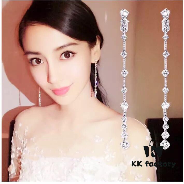 692feb3399f2d84055c8cc4c A Family Monaco Long Tassel Stud Earrings with Crystal Zirconia