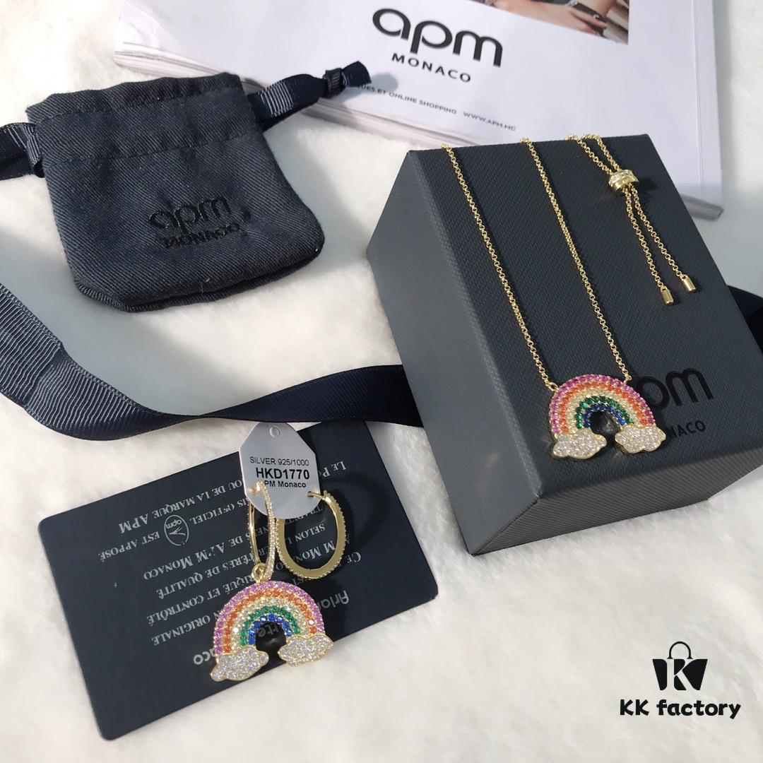 APM Monaco Rainbow Necklace and Earrings Original Set