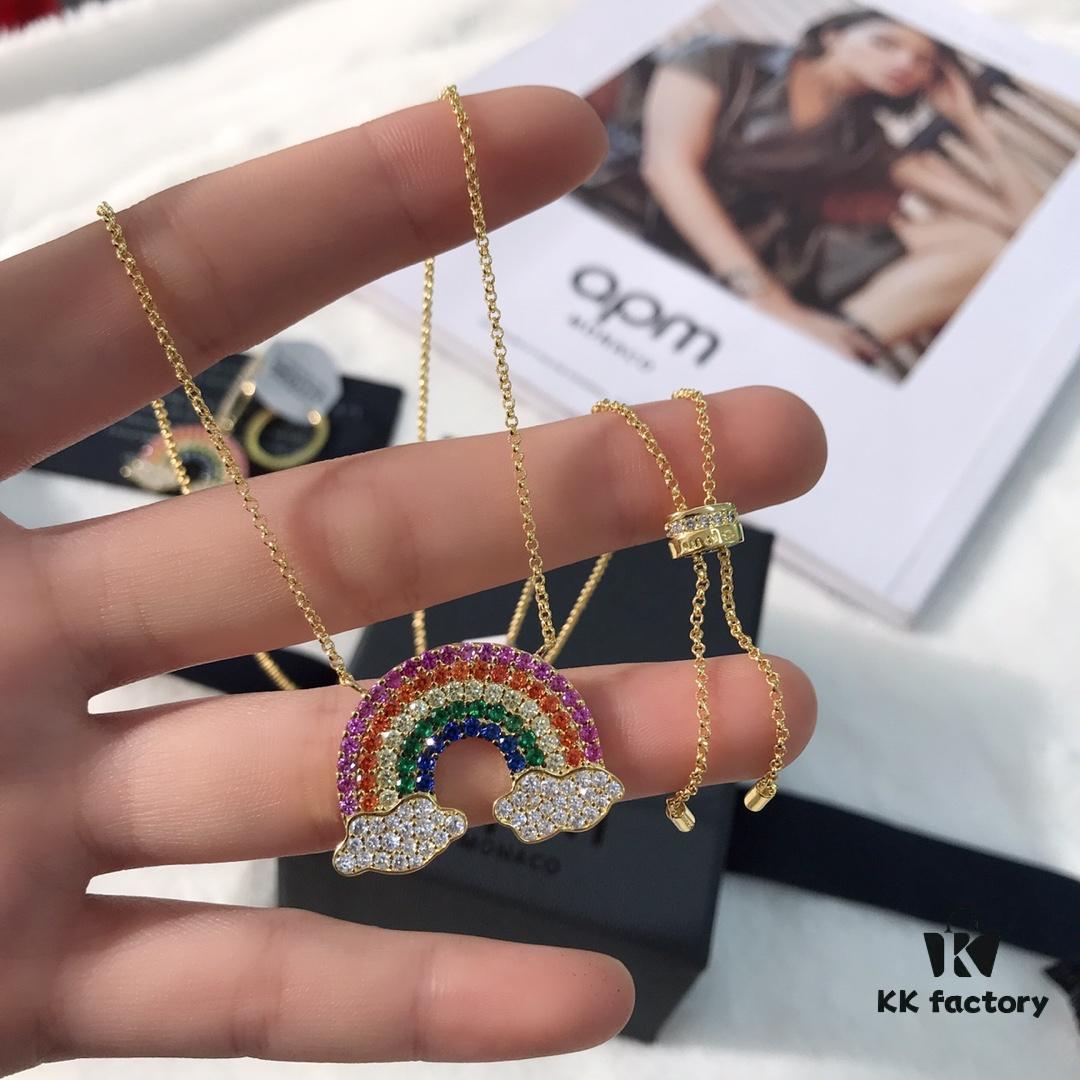 APM Monaco Rainbow Necklace and Earrings Original Set