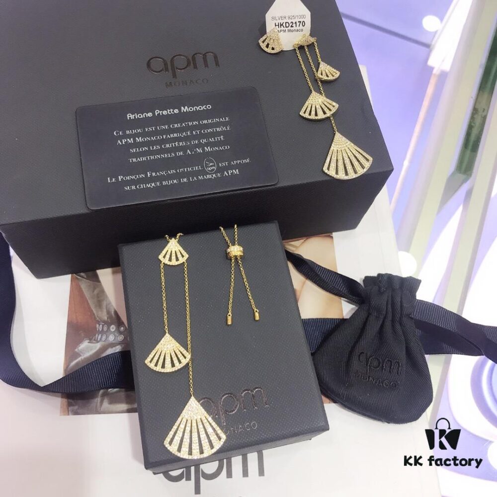 692feb8e99f2d84055c8cceb A🎉Celebrate Christmas🎉 Original Set Newly Launched💗 APM Monaco Fan Pendant Necklace and Earrings