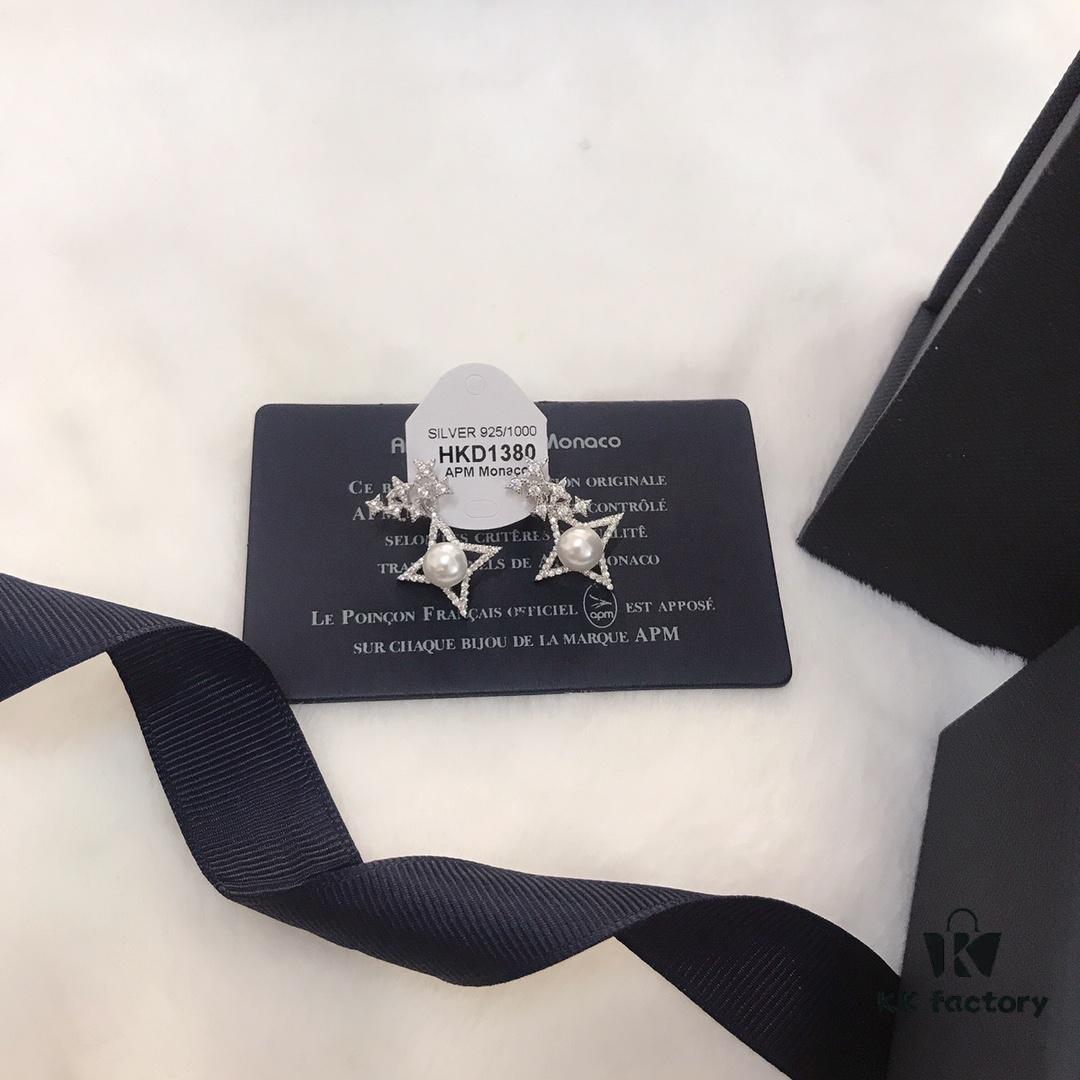 APM Monaco Pearl Necklace and Earrings Original Set
