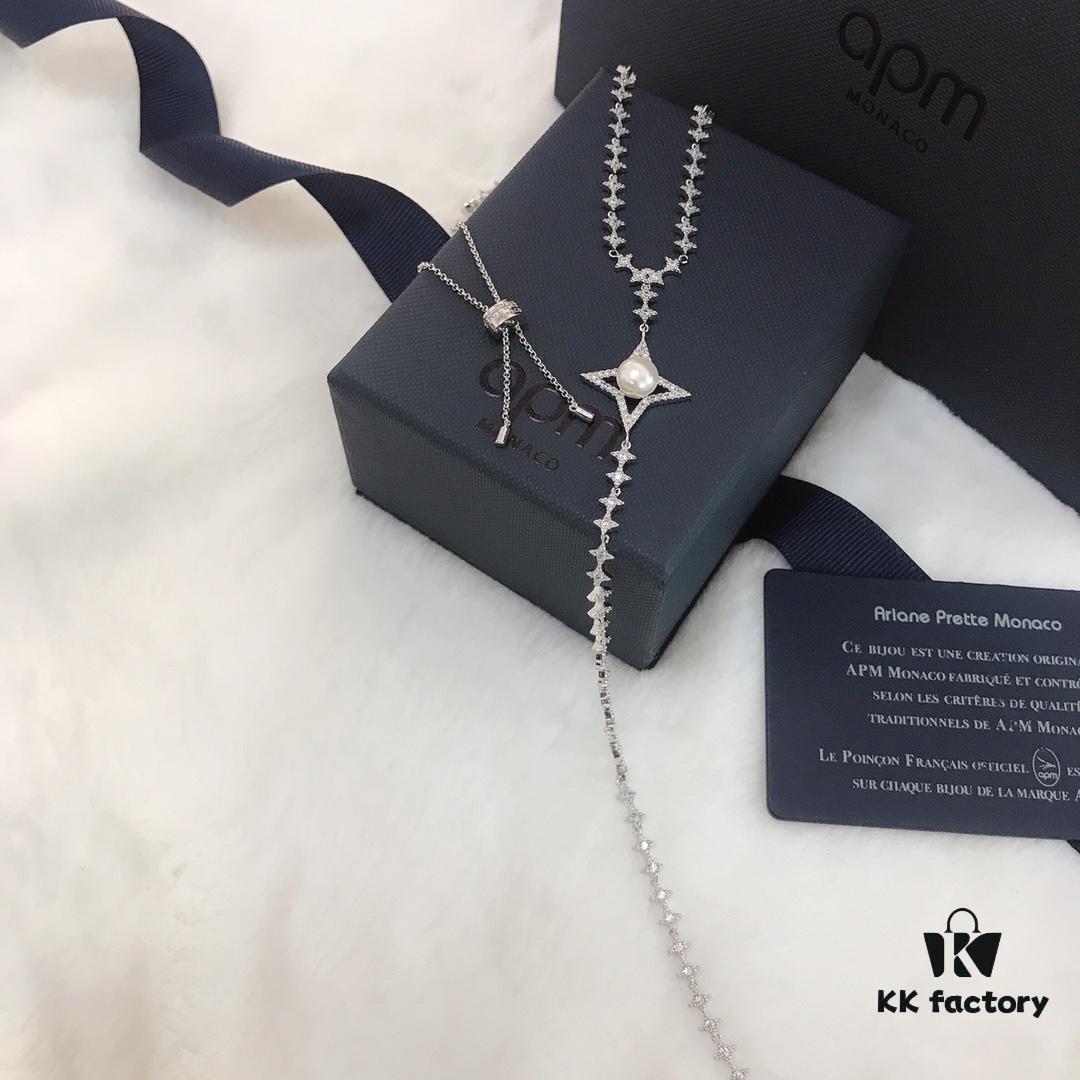 APM Monaco Pearl Necklace and Earrings Original Set